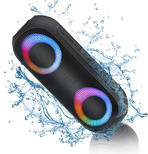 NOTABRICK Haut-parleur Bluetooth avec lumière, boîte à musique portable avec étanchéité IPX7, Bluetooth 5.0 sans fil, 30 W, couplage stéréo 24 h, pour la maison, l'extérieur, les fêtes, les voyages