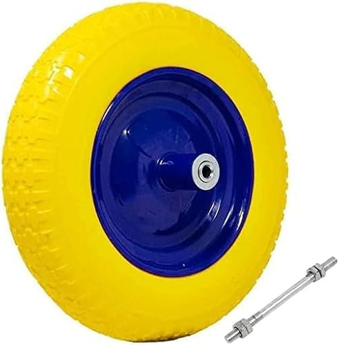 FYRKANT Ruota Piena antiforatura 3.50-8 per carriola | Cerchio in Acciaio | gomma in poliuterano | Battistrada Scolpito | Diametro 35cm Larghezza 9cm Asse da 170 mm