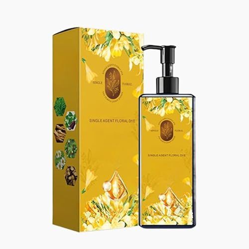 Pflegende Pflanzenhaarfarbe, langanhaltendes und natürliches Haarfarb-Shampoo, 2025 Einzelwirkstoff-Blumenfarbe, pflanzliche Einzeldosis Blumenduft, für Grauabdeckung (dunkelbraun)