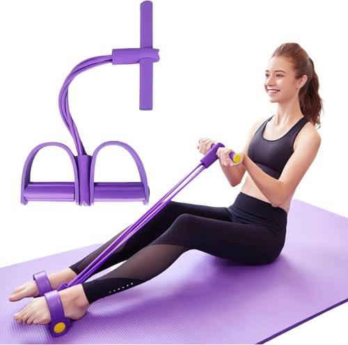 Bauchtrainer, Neue Sit-Up Trainingsgeräte Bodybuilding Expander Ganzkörpertrainer für Zuhause 6 Tubes Elastische Zugseil Multifunktions-Leg-Exerciser für Fitness Abnehmen Training Yoga