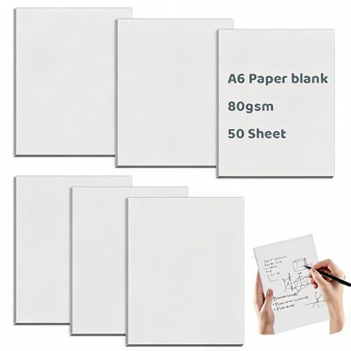 JNEYVIC 6 Stk Notizblock Schreibblock A6 Blanko Notizzettel Block 80 g/m² | Zettelblock Klein A6 Notizblöcke Schreibblöcke 50 Blatt Pro Block To Do Listen Blöcke für Büro Schule Haushalt Arbeit Studie