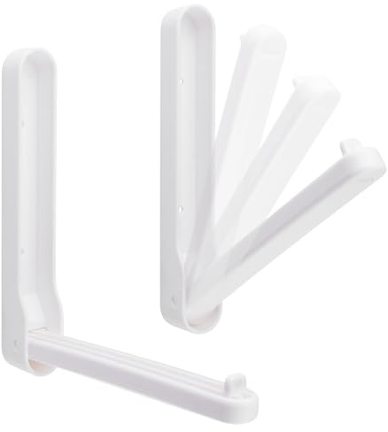 UFURMATE 2 grucce magnetiche pieghevoli, per lavatrice, asciugatrice, per adulti e bambini, in velluto, salvaspazio, per lavanderia (bianco)