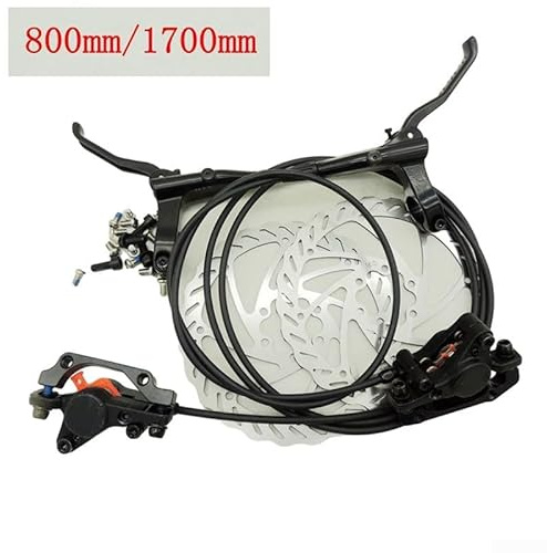 Jonikuper Hydraulisches Scheibenbremsen-Set für Mountainbike, Rennrad und Fahrrad, 1 Paar Bremssattel aus Aluminiumlegierung mit 160 mm Rotoren, Doppelkolben-Design, kompatibel mit 6-Bolzen-Naben