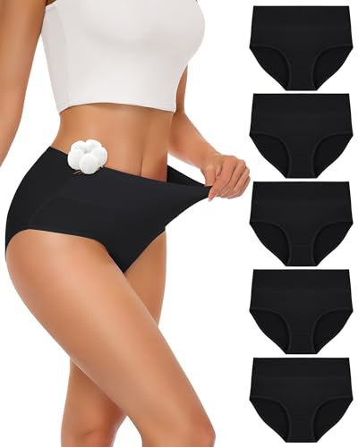 SIMIYA Cotton Underwear Women, High Waisted Knickers for Women Multipack | Comfy Stretchy Ladies Full Briefs Pants Soft Regular & Plus Size Panties