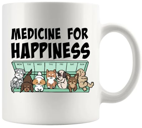 Médecine Pour Le Bonheur Des Amoureux Des Chiens Tasses À Thé Pratiques Mug À Café Drôle Tasse Pour Chocolat Chaud L'École Espresso 330Ml