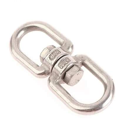 SITBXO Pivotant à Double extrémité Lot de 10 Connecteurs À Œillet, 8 Anneaux, Mousqueton M4, M5, M6, M8, en Acier Inoxydable 304(M8)