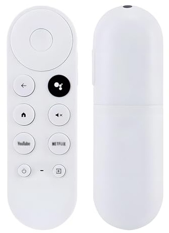 Télécommande Vocale Rechange pour Google Chromecast TV 4K Snow Streaming Remplacement pour Google Chromecast TV G9N9N Télécommande Vocale Bluetooth Compatible avec Netflix Youtube