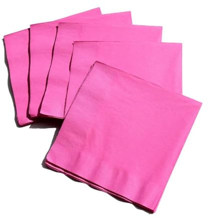 100 Hot Pink Paper Napkins Serviettes Birthday Wedding Catering 33cm 2ply Hen Party