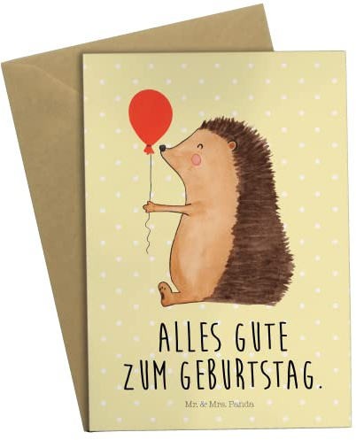 Mr. & Mrs. Panda babykarte Igel Luftballon - Geschenk, glückwunschkarten, osterkarten, Ballon, Herzlichen Glückwunsch, weihnachtskarten, osterkarte, Lustige Sprüche, Geburtstag, einladungskarten