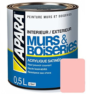 Peinture intérieure couleur, acrylique satinée 0.5 litre Pétale