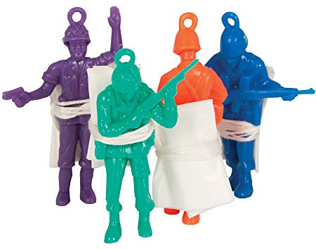 Assorted Color Mini Parachute Men Toys (6cm) Pack of 6 - Parachute Figures for Party Bag Fillers and Kids Fun Activities