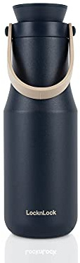Lock & Lock Metro Tumbler - Thermobecher für Kaffee, Tee und andere heiße und kalte Getränke - Vakuum Isolierflasche mit Trageschlaufe - 470 ml - blau