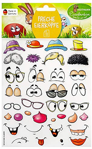Heitmann Eierfarben Sticker Freche Eierköpfe, 12 g