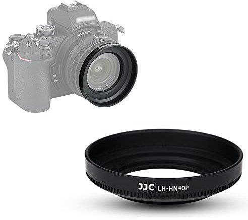 JJC 46MM Screw-in Lens Hood for Nikon NIKKOR Z DX 16-50mm f/3.5-6.3 VR Lens on Z50 - Replaces Nikon HN-40 Lens Hood - Black