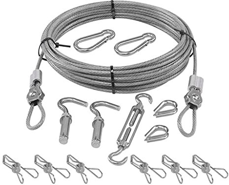 BBGS Gartenbild Drahtkabel, PVC-beschichtet 304 Edelstahlseil, Spannschloss Drahtspanner, Zugschraubenaugen, Crimpschlaufe aus Aluminium (Color : Style 1, Size : 6m)