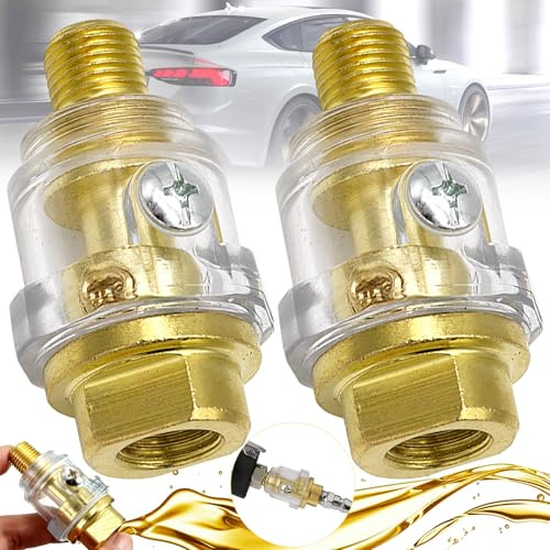 PhoenixDN 2 Stück Mini-Inline-Schmiermittel, Pneumatiköler, Mini-Schmiergerät, Druckluftöler, für Druckluftwerkzeuge, Schlagschrauber (BSP 1/4 Zoll)