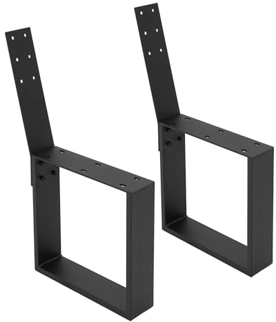 ML-Design 2 stycken bänkben av stål, massivt 40 x 78,5 cm, svart bänkställ av metall med ryggstöd för utomhusbruk, gör-det-själv trädgårdsbänk, stabilt väderbeständigt rostfritt, bankskenor bänkfötter