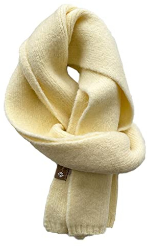 Duories Damen & Herren Gestrickte Wollschal - Lange Vintage Schals mit Weicher, Verdickter Wolle - Warm für Damen & Herren, Creme
