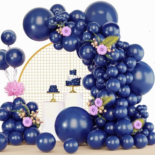 Palloncini Blu, 120 Pezzi Kit Arco Palloncini Blu Navy, 18 12 10 5 Pollici Ghirlanda Palloncini Compleanno Matrimonio Battesimo Bambino Laurea Festa Decorazioni