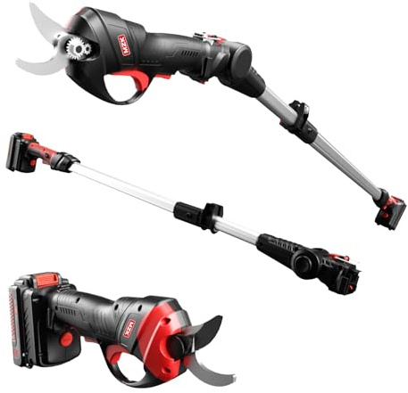 MZK 2-IN-1 Cordless Electric Pole Pruning Shears，20V Battery Powered Cordless Pruner, 1.2 Cutting Diameter, 13 FT MAX Extension Pole for Tree Trimming, Gardens, Orchards PS13D16