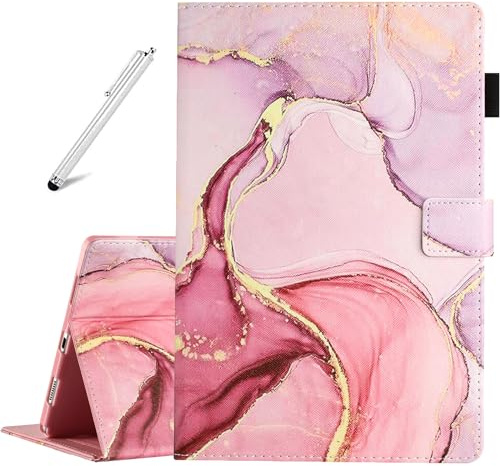 Fancity Custodia per Samsung Galaxy Tab A8 10.5 Pollici Versione 2022, Sveglia/Sonno Intelligente Custodia in Pelle con Portamatite per Tablet Galaxy Tab A8 [SM-X200/X205/X207], Marmor Rosa