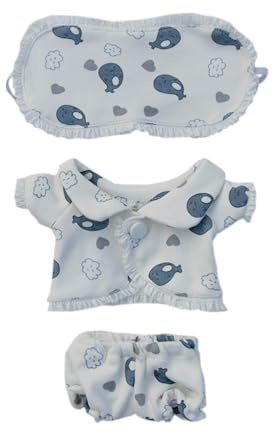 niannyyhouse 10 cm 15 cm 20 cm 40 cm Puppe Kleidung Wal Augenmaske Mantel Hosen Pyjama Set Weiche Gefüllte Plüsch Spielzeug Zubehör (10cm), Mehrfarbig