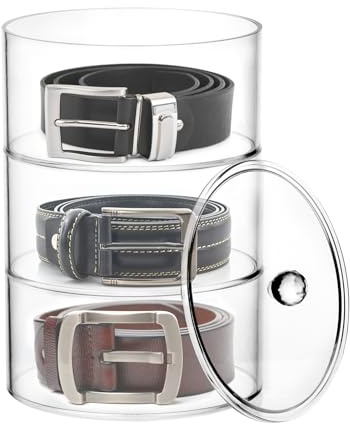 QWORK® 3 lagiger gürtel organizer, gürtel aufbewahrung, stapelbare acryl gürtelhalter für gürtel, uhren, armbänder