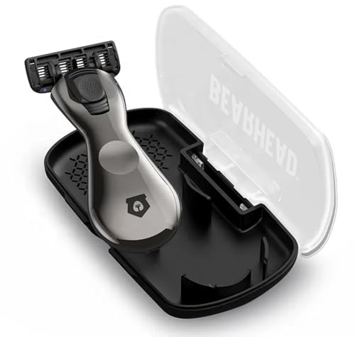BEARHEAD Head Razor for Men | Skull Shaving Razor for Bald Men | Precision Blades Nick-Free | Sure-Grip Shower Handle | Easy Clean Blades | Travel Case
