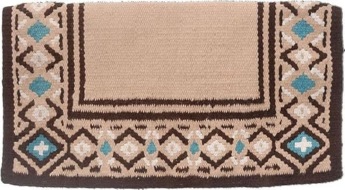 EQUIGEAR Western Show Horse Satteldecke aus neuseeländischer Wolle, Western-Design, handgefertigte Satteldecke, Wollpolster, Sensor Flex (Anpassung möglich), WX051 (34x36)