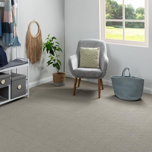 Steffensmeier Sisal Teppichboden Salinas Meterware | Auslegware für Flur, Büro, Diele, Stuhlrolleneignung | Grau, Größe: 100x200 cm