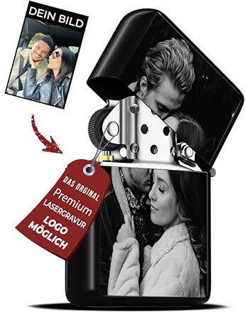 Personalisiertes Feuerzeug | Geschenk für Männer Mit Schwarz/Weiß Foto | Gravur