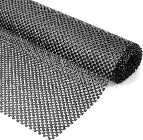 KAHEIGN Multipurpose Non Slip Mat, 50CM x 200CM PVC Anti Slip Rug Pad Underlay Carpet Grip Mat Drawer Shelf Liner Waterproof Floor Cushion Mat for Home Office Cars Kitchen Bathroom (Black)