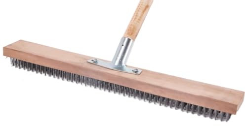 WOZLO Cepillo metálico, Escoba de cepillo exterior, Escoba Jardín, Robusto, Cepillo de Escoba metálico, Escoba para terraza exterior, Cepillo de fregar reutilizable para Mousse de Jardín