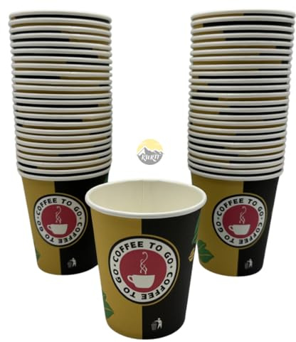 KURTT - Kaffeetassen to go - Kaffeebecher Pappe - 8oz/200ml - 200 Stück - Trinkbecher - Kaffeebecher - Pappbecher - Einwegbecher - Pappbecher - Pappbecher - Pappbecher