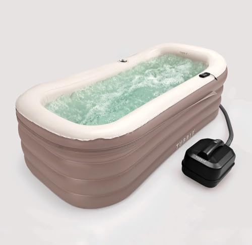 Tubble® Aufblasbare Spa-Badewanne – Faltbare Badewanne für Erwachsene mit Whirlpool-Funktion – Ambient Taupe - 255L