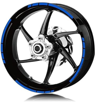 Felgendekoration Motorrad-Reifen Und Felge, Reflektierender Dekorativer Aufkleber, Kombi-Räder-Aufkleber-Set Für Z650 Z 650 Z650 Langlebig und attraktiv(Reflective blue)