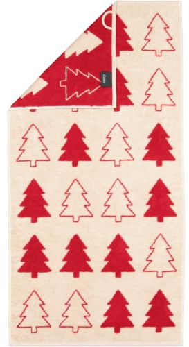 Cawö Handtücher Christmas Edition Tannenbäume 794 Natur-rot - 32