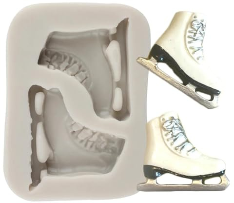 Silikonformen, Schokoladenformen, 6,1 x 4,4 cm breit, Schlittschuhe, Silikonformen, Schuhe, Kuchen, Fondant, Kuchendekoration, Werkzeuge, Süßigkeiten, Harz, Ton, Schokoladenform