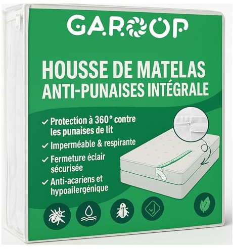 Housse Matelas 90x190x20 cm Anti Punaise de Lit et Anti Acarien avec Fermeture Éclair – Protège-Matelas Imperméable Intégral OekoTex | Conception Professionnelle