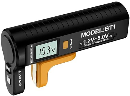 Tester batteria digitale, strumento di controllo tester batteria - Dispositivo portatile per il test della batteria con display digitale - Checker leggero e per pile a bottone, batterie AAA AA