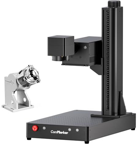 ComMarker Omni1 5W UV Engraving Machine with Electric Lifting 2 Optional Lenses and 1 Rotary Axis, Support EZCAD and LightBurn Laser Engraver, Unlock All Material with UV Laser