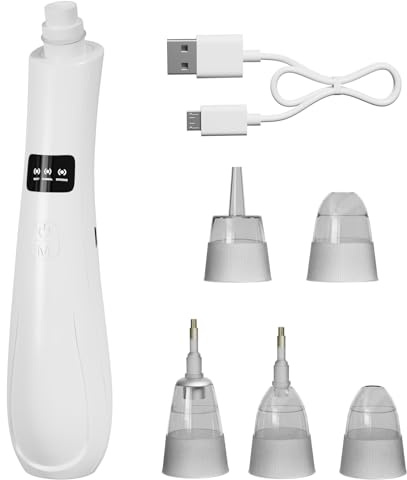 Qurzou Electric Diamond Painting Pen, Cordless Wax-Free Drill Pen Tool with Vacuum Suction, 5-in-1 Multi Tip, Rechargeable Diamond Art Pen (White Pen)