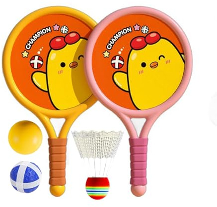 Hogvinnatil Racket de bádminton para niños, Raquetas de bádminton con Pelotas | 1 par Kids Sport Set Racket Badminton con Bolas | Juegos NIÑOS Juegos DE Juegos MULTIFUNCIONES para Empezar