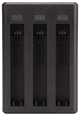 Qukaim Action Camera Battery Charger, 3 Slots with LED Indicator Light, Multiple Protection for ONE X3, Quick Charge USB Hub