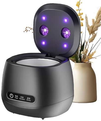 Limpiador Ultrasónico de Retenedores | Limpiador Ultrasónico de Correas de Reloj de 52khz,Aparato Portátil con UV para Limpieza de Dentaduras Postizas, Protectores Bucales, Joyas y Alineadores para Ad