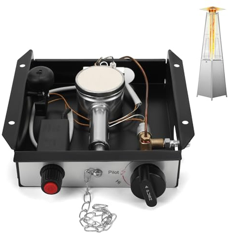 Gas Heizung Kit Ersatz, Gasheizungsset Ersatzbrennermodul Propan Gas Glas Rohr Heizung Steuerkasten Ansaugluft Außenheizung Controller Herd Montage Kit, ohne Druckminderventil (4 Löcher)