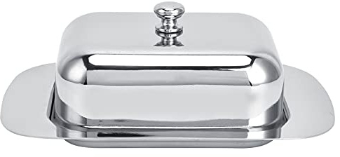 Caja para Mantequilla con Tapa, Acero Inoxidable, Durable y Ligera, Tamaño 19x12,3 cm - Conserva Frescura y Sabor, Diseño Elegante para Cocina y Restaurante