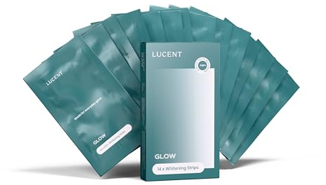 Be Lucent Glow Whitening Strips, Peroxidfri Formula med PAP, 14 Behandlingar, Flexibla Strips för Daglig Tandblekning