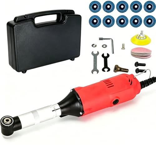 Rengöringsmaskin för kakelsöm, 350 W elektrisk fogrengöring, 15 000 rpm, 6 hastigheter justerbar, 90 graders elektrisk armbåge för rostborttagning och sömrengöring