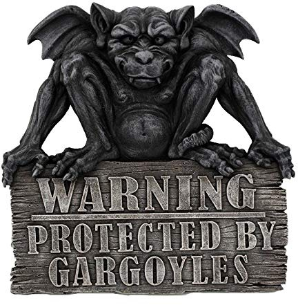 Pacific Giftware Gargoyle Warning: Protected by Gargoyles Warning Plaque